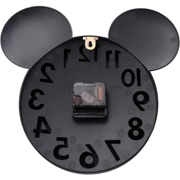 Moderne 3D Mickey Mouse Ur Super Søde Sorte Vægure til Disney Fans Børneværelse Skole Studenter, Højde: 12 Tommer
