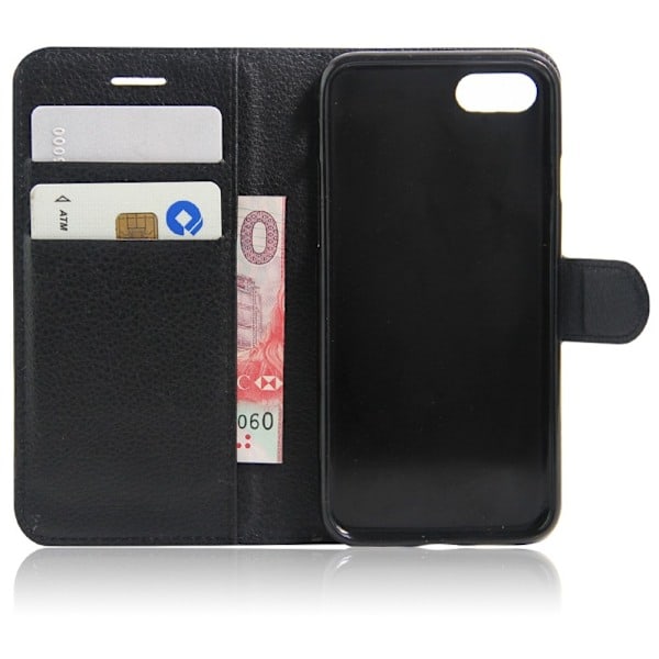 iPhone 7/8/SE (2020/2022) - Litchi Pung Etui - Sort Sort
