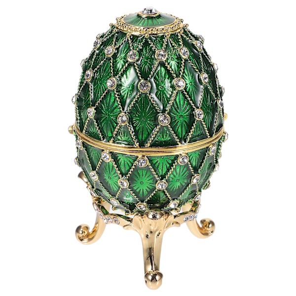 Bordplate Egg Smykkeskrin Toalettbord Emaljert Egg Pyntegjenstand Boks Egg Ornament