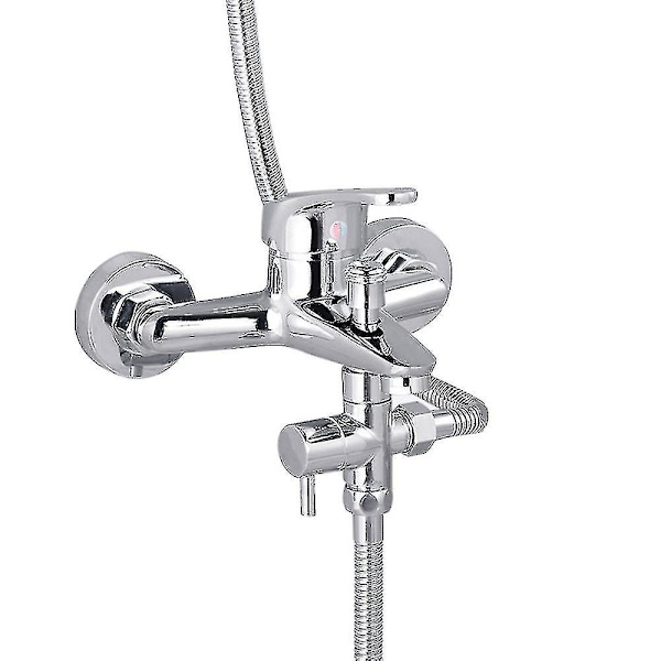 Omleder Ventil Badekar Dusj 3-veis Omleder Ventil Solid Messing G 1/2 Tommers Dusj Adapter Ventil Bryter