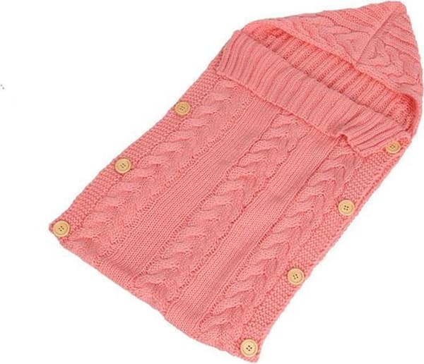 JillyBee - Sovepose - Baby - Barnevogn - Teppe - Knapper - Rosa