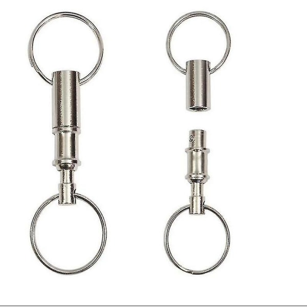 5 st snabblås avtagbara dragkedjor nyckelringar, dubbla fjäderdelad snäpp separat kedjelåshållare bekväm accessoargåva -aya