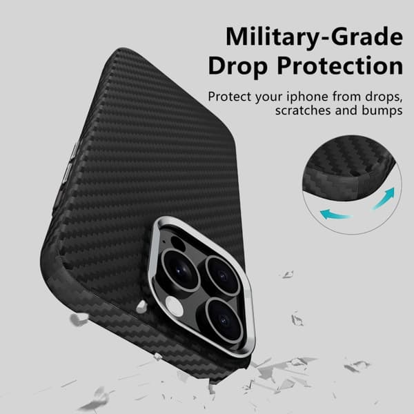 Tech-Protect Mobilcover til iPhone 16 Pro Magsafe Ion Carbon - Sort/Sølv