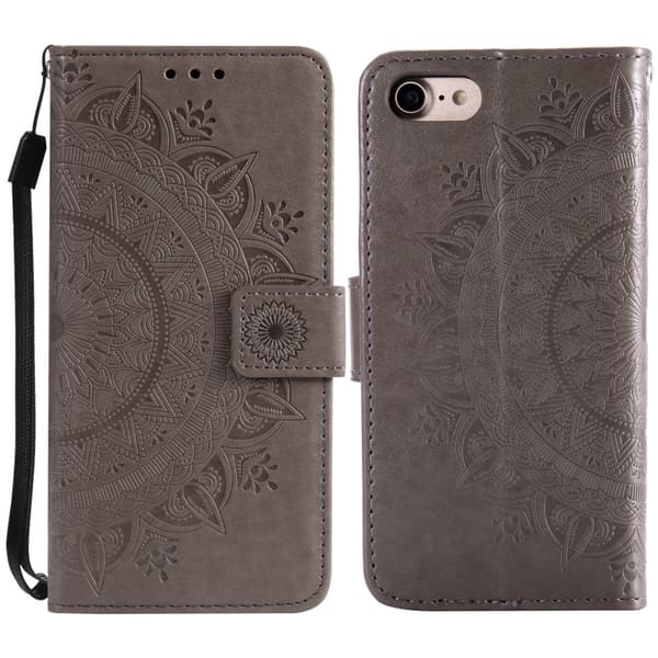 iPhone 16e Mandala Lommebokveske - Grå