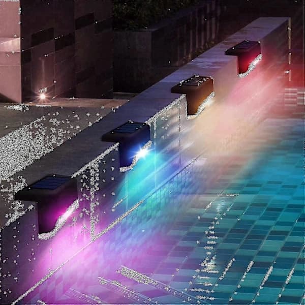 {PL}Solcellebelysning til Pool, 4-pak, Pooltilbehør, Udendørs LED Dækbelysning