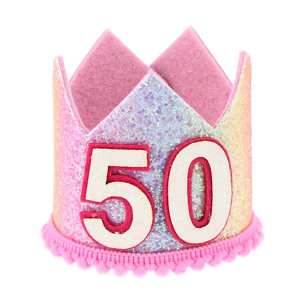 Gradienta Regnbåge Partyhattar Födelsedagshättor Dekorativa Partyhuvudbonader (50 År Gammal)