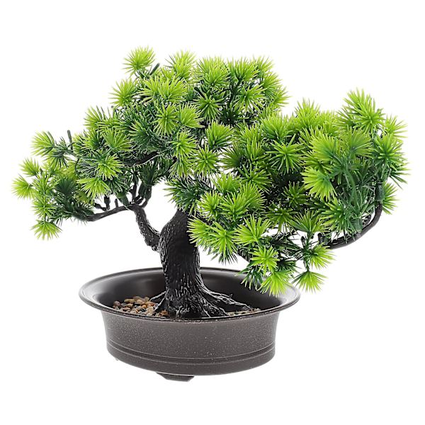 Vihreä toimistosisustus Japanilainen mänty Bonsai-kasvi Pöytäkoristeet Keinotekoinen Bonsai-puu Tervetuliaiskasvit ruukussa