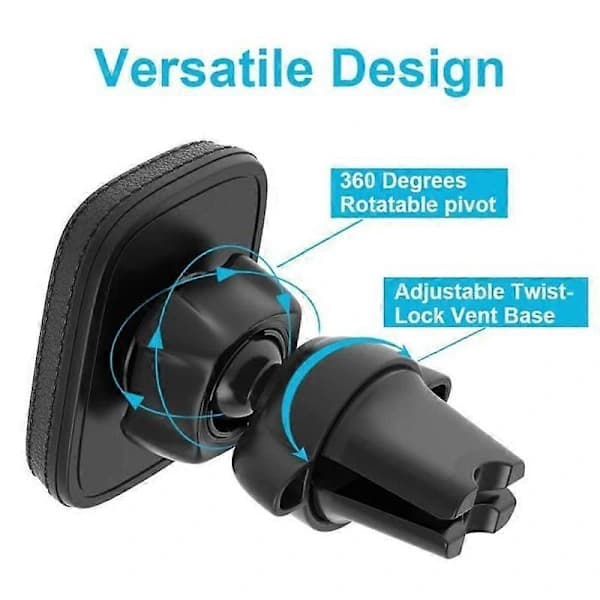 {PL}2-PACK Universal Magnetisk Biltelefonhållare Grepp 360 Graders Rotation Luftventilsfäste 6 Kraftfulla Magneter