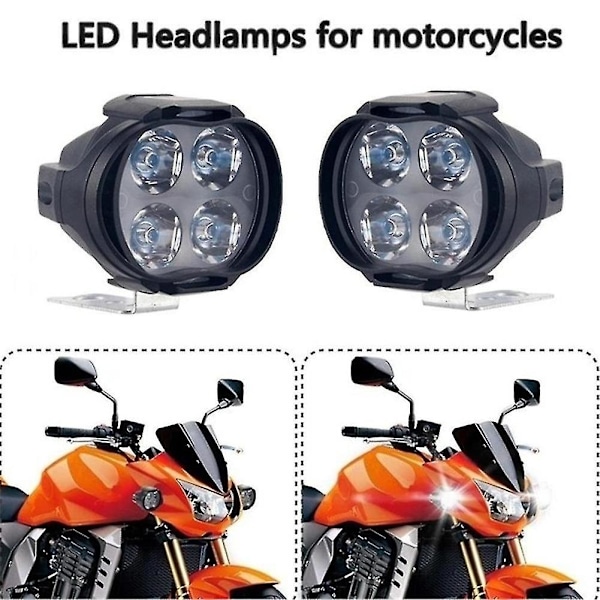 Super Ljus 12W Motorcykel Motorcykel Körning Framstrålkastare 4-LED Spotlampa