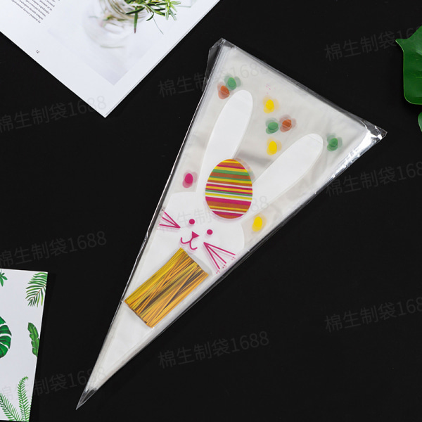Genomskinliga godisvarvpåsar Cone Triangle Treat Goody Bags wi