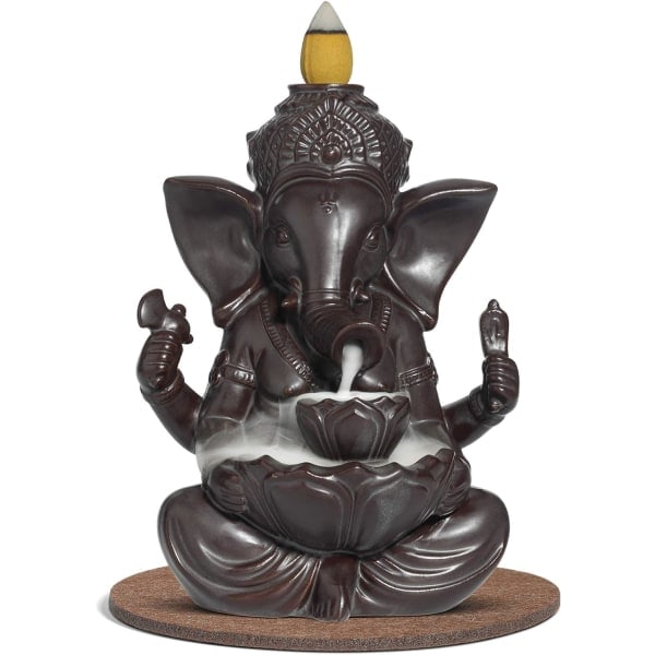 Vattenfall Backflow Røgelsesbrænder Keramik, Håndlavet Censer Røgelse Kegleholder Fontæne, Aromaterapi Elefant Ornament