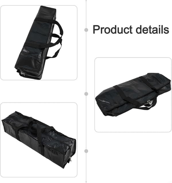 Lang lynlåspose, foldbar bæretaske til stativer, lysstativer, yogamåtter, parasoller og tæpper, sort 100 x 25 x 25 cm