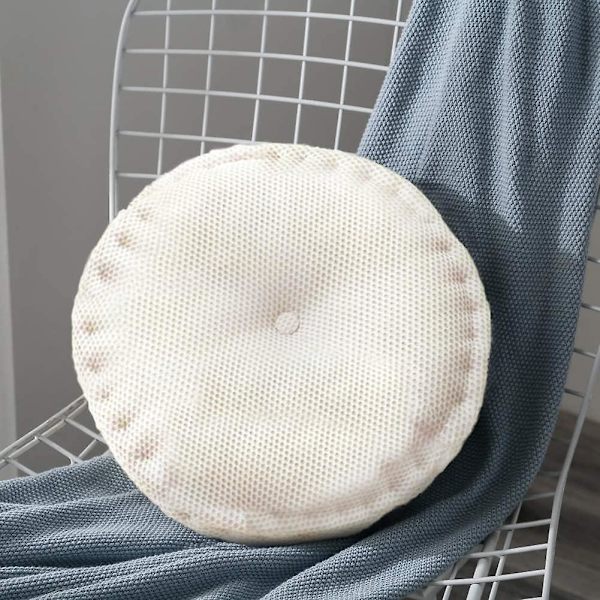 Rund Kudde Stolsdyna Hängande Tvättad Mjuk Mesh Sitsdyna Stolskuddar för Inomhus Utomhus Golv, Stol, Soffa, Eldstad, Säng, Kontor 40cm (Off-white)
