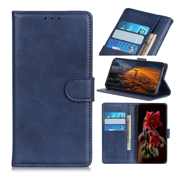 Samsung Galaxy S20 FE - Læder Etui - Blå Blue Blå