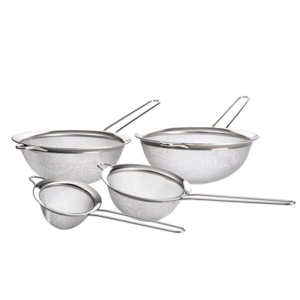 Sett med sil i rustfritt stål (4 deler)