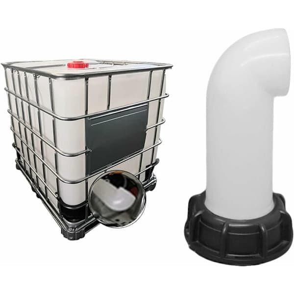 st Vanntank Munnstykkeventil, Vanntankventil, IBC Vanntankadapter 60mm, for Død IBC Tank (Hvit)