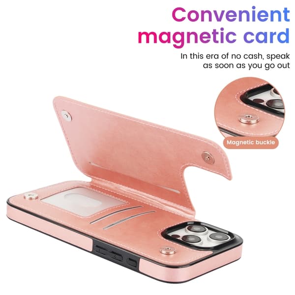 iPhone 16 Pro Max Cover - Dobbelt Spænde Mandala Læder Etui