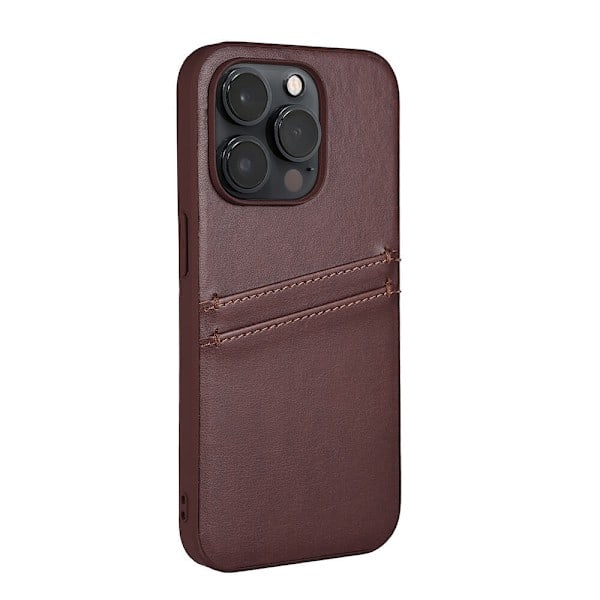 Buffalo iPhone 14 Pro Cover Læder Med 2 Kortlommer Brun