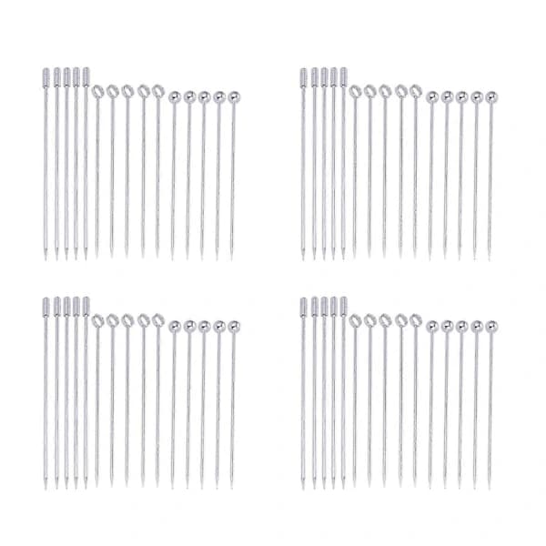 {PL}60x Cocktailpinner i rustfritt stål Martini Picks Set -JA