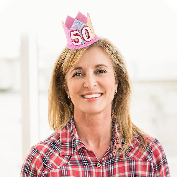 Gradienta Regnbåge Partyhattar Födelsedagshättor Dekorativa Partyhuvudbonader (50 År Gammal)