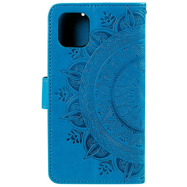 iPhone 13 - Trykt Mandala Læder Etui - Blå