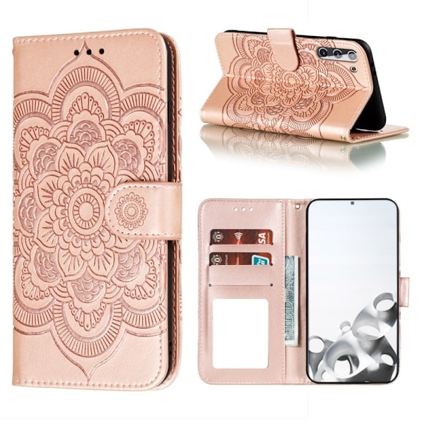 Samsung Galaxy S21 - Mandala Nahkakotelo - Ruusukulta Ruusukulta Ruusukulta