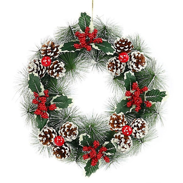 Julkrans Hängande Dörr Väggträd Ornament Konstgjord Tallkotte Girlang För Fest Dekoration