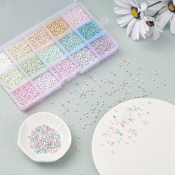 Blandede Farger Glassfrøperler Ceylon Runde Perler Mini Tsjekkiske Perler For Smykkelaging