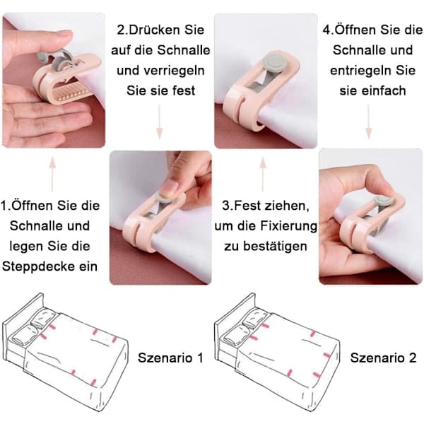 Dynetrekklemmer, 12 stk Høy Elastisitet Dyne Klemmer, B