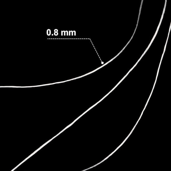 Pärla 0,8 mm snor, slidstærkt snor, perletråd, hvid, 70 meter/rulle, til smykke armbånd, perletråd