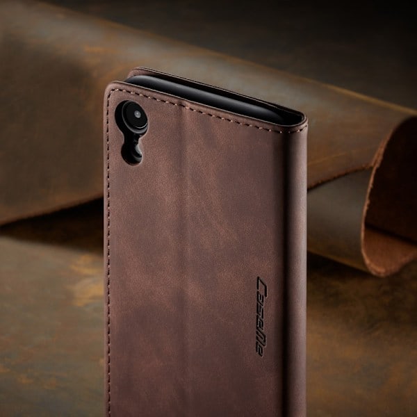 iPhone XR - CASEME Retro Lompakkokotelo - Tummanruskea DarkBrown Tummanruskea