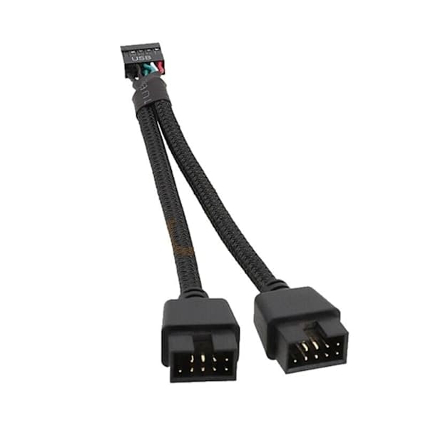Hovedkort USB 2.0 9-pinners header 1 til 2 forlengelseshub Splitteradapter Konverter Gu Ft