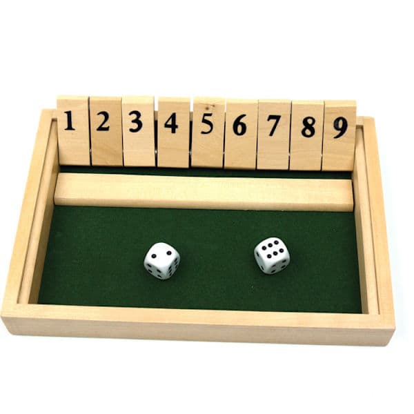 Trä Shut The Box 9 Numeroa Noppapeli Lauta 2 Puunopalla[PL]