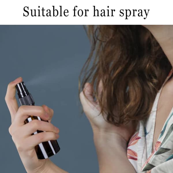 6 bärnstensfärgade sprayflaskor i glas 100 ml - Fin dimma - UV-skydd och förseglade