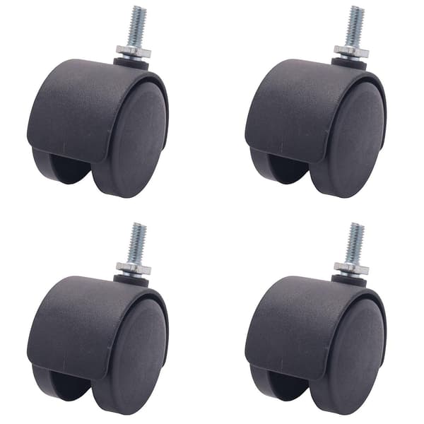 6mm Kierretanko 40mm Kaksoispyörä Pyörivä Pyörän Kääntölaite Musta-