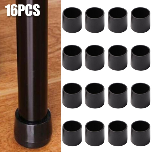 16 stk. Sæt Fod Silikonhætter Pad Fødder Dæk Sort 19mm-16 stk.
