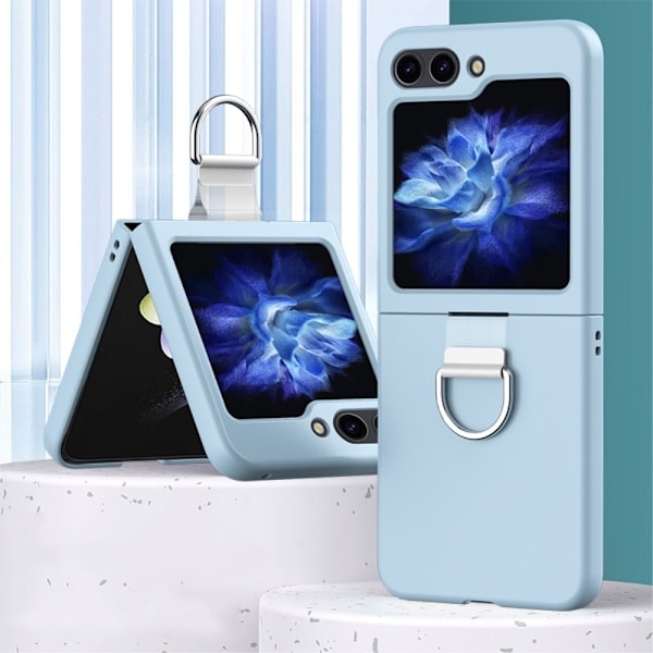 Galaxy Z Flip 6 Skal Skin Touch Ringhållare Ljusblå