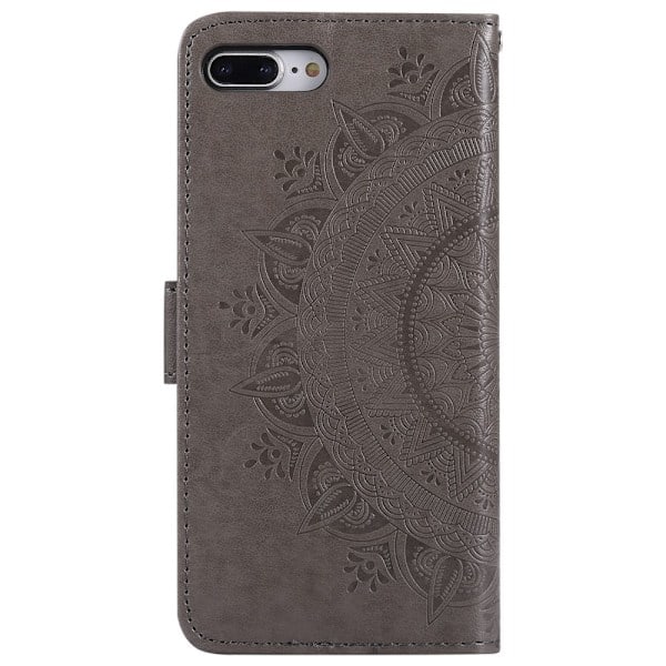 iPhone 7/8 Plus - Mandala Plånboksfodral - Grå Grå Grå