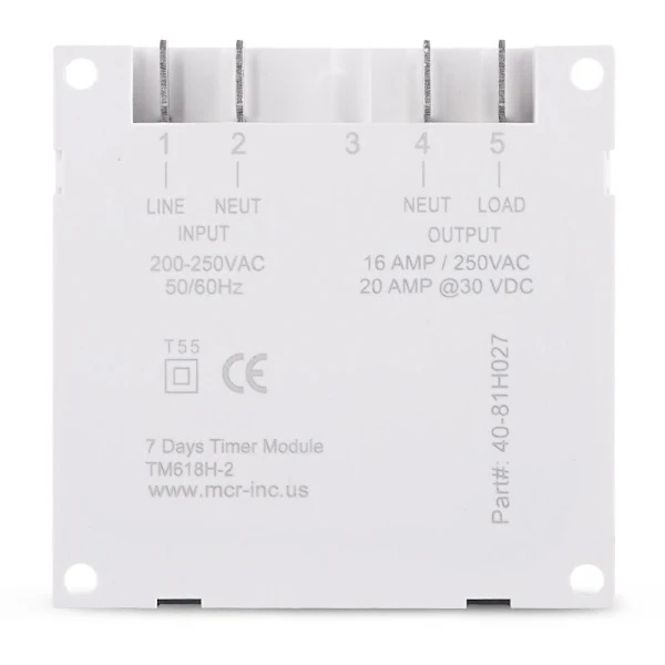 7-dagars Programmerbar Timer 220V DC med 12/24h Klocka, 1.6  \"