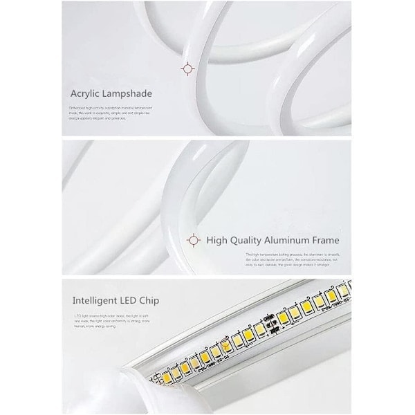 LED spiral sengelampe 12W varmt øyebeskyttende lys, LED bordlampe/dekorativ belysning for soverom stue (hvit)