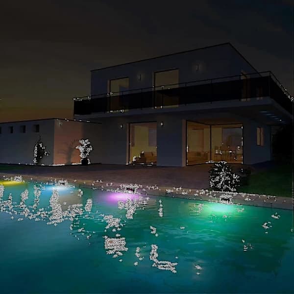 {PL}Solcellslampor för pool, 4-pack, pooltillbehör, LED-däckbelysning för utomhusbruk