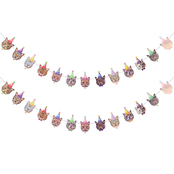 2 st Kattbanderoll Dekoration Djurfestbanderoll Ornament Temafestbanderoll