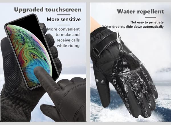Handsker, Vinterhandsker, Touchscreen-handsker, Cykelhandsker, Skridsikre, til koldt vejr, rejser og daglig vinterbrug, Blå