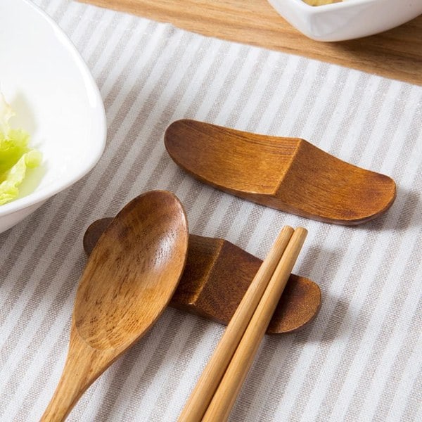 Syömäpuikkoteline - Japanilaistyylinen luonnonpuu syömäpuikkotuki - Ystävällinen kaksoissyömäpuikkoteline