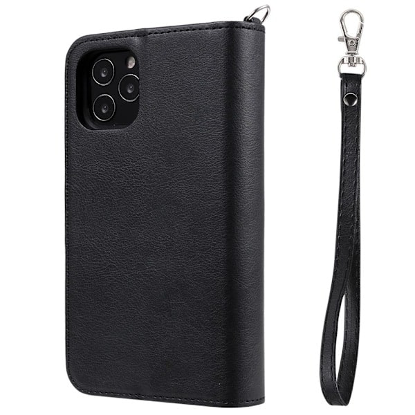 iPhone 12 / 12 Pro - 2in1 Magneettikuori / Lompakkokotelo - Musta Black Svart