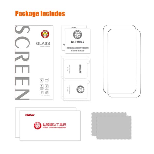 ENKAY iPhone 16 Pro Max Näytönsuoja 2-PACK Karkaistu Lasi