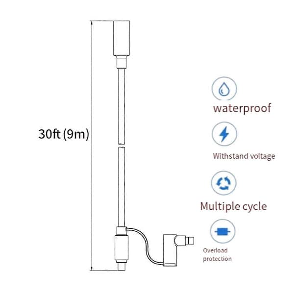 12AWG Forlængerkabel til solgenerator 8mm Hun til Han DC7909 Solpanelkabel med DC8020