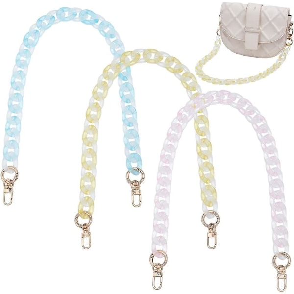 Akryl handväska Rem - 3 st Macaron Color Transparent väska handtag