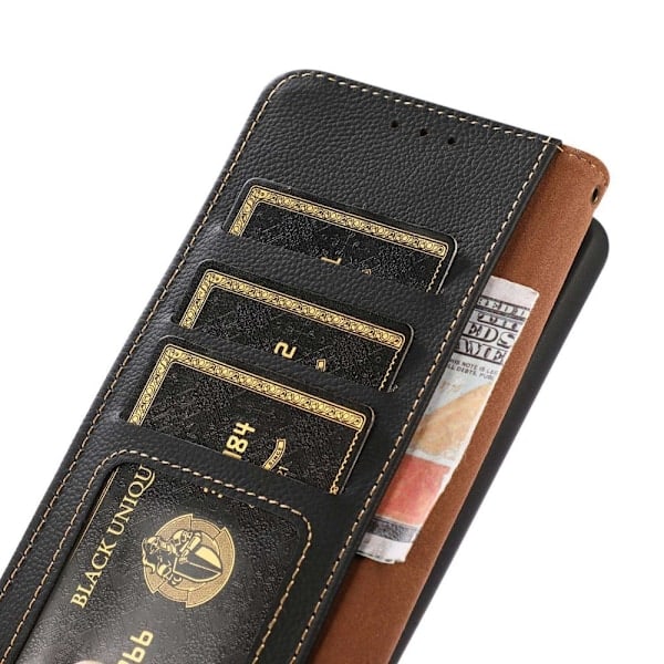 KHAZNEH Galaxy S23 Plus Etui RFID Ægte Læder Sort