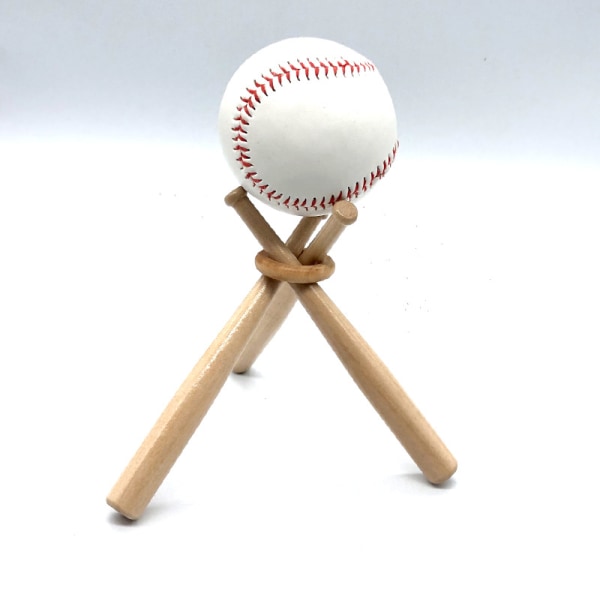 Trä Baseball Softball Stand Display Består av 3 Mini Basebal